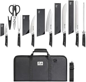 Here is the optimized meta description:

"Experience precision cooking with this Helena Series German Steel Forged 9-piece BBQ knife set. Includes black blades and a compact bag for easy storage. Perfect for grilling enthusiasts seeking a premium cutlery experience."