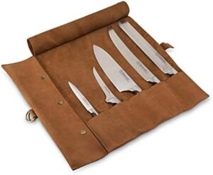 "Master your grilling skills with this 6-piece barbecue knife set, featuring high-carbon stainless steel blades and comfortable ergonomic handles. Perfect for backyard BBQs and outdoor cooking."