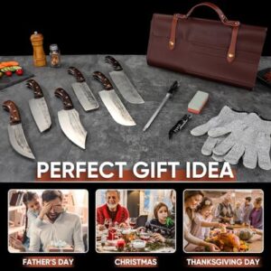 Discover the ultimate 14-piece butcher knife set for meat cutting and cooking. Includes premium Japanese chef knives with a durable high-carbon steel construction, perfect for BBQ enthusiasts and home cooks alike.