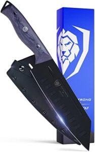 Elevate your grilling game with the Delta Wolf Series knife, featuring black titanium nitride coating and high carbon steel. Perfect for BBQ enthusiasts, includes G10 camo handle and leather sheath.