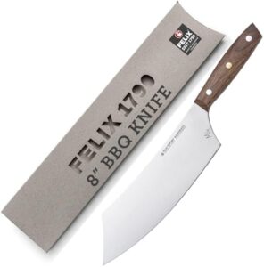 Discover the Zepter Felix MIU 8" BBQ knife, a handmade German chef's knife with a long, sharp blade perfect for slicing fish fillet, boning steak & brisket barbecue. Upgrade your grilling game today!