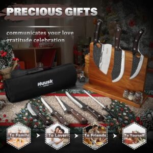 "Master meat cutting with this 10-piece Viking butcher knife set, featuring hand-forged blades and a sturdy roll bag. Perfect for camping, BBQs, or everyday use."