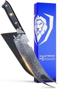 Elevate your grilling game with the Pitmaster BBQ & Meat Knife, featuring a razor-sharp AUS-10V super steel blade and ergonomic G10 handle. Perfect for tenderizing meat and opening bottles.