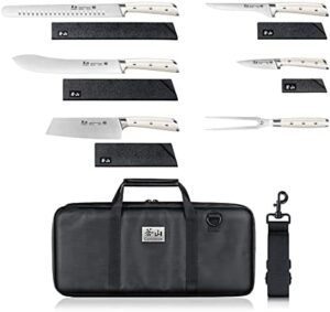 Mastering the grill with ease, this S1 Series 7-Piece BBQ Knife Set features forged German steel and sharp precision edges. Perfect for any grilling occasion, a must-have addition to your outdoor cooking arsenal.