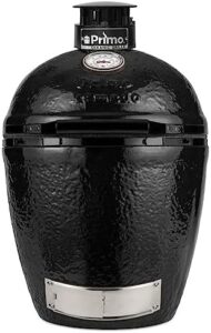 Masterfully crafted for outdoor enthusiasts, the Primo All-in-One Large Round Ceramic Kamado Grill boasts a Cradle & Side Shelves design, perfect for cooking and serving up a storm.