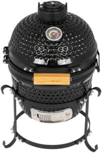 Experience backyard grilling like never before with our Kamado Egg Grill, featuring a built-in thermometer and cast iron grates. Perfect for patio, deck or backyard use.