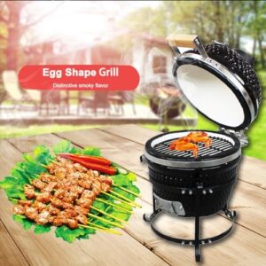 Experience backyard grilling like never before with our Kamado Egg Grill, featuring a built-in thermometer and cast iron grates. Perfect for patio, deck or backyard use.