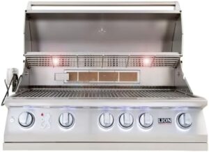 "Savor outdoor gatherings with this 40-inch natural gas grill, perfect for family BBQs. Compact design and durable construction for long-lasting use."