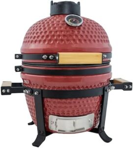Get ready to grill like a pro with the 13” Kamado Portable Charcoal Grill, featuring ceramic construction, smoker function, and compact design for easy transport.
