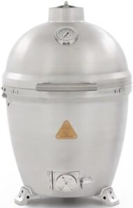 "Upgrade your outdoor cooking with the Blaze 20-Inch Cast Aluminum Kamado Grill, featuring a durable cast aluminum body and precise temperature control. Perfect for slow-cooking, smoking, or grilling - great value for the price!"