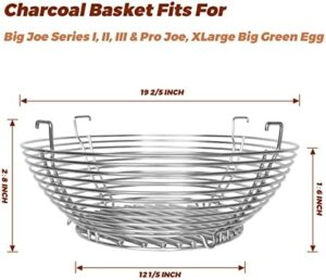 Elevate your grilling experience with the Lump Charcoal Fire Basket, perfect fit for Kamado Joe Big Joe accessories. Includes stainless steel divider and ash basket for efficient cooking and cleaning, dimensions 14.5x9.5x5 inches.