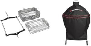 Elevate your outdoor cooking experience with the JoeTisserie Basket Kit, featuring flat and tumbler baskets for Classic and Big Joe Grills. Perfect accessory for grilling enthusiasts!