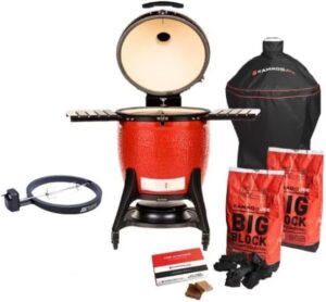 Here is a clear and persuasive SEO meta description for the Kamado Joe - Big Joe 3 On Cart Package:

"Experience backyard grilling to the next level with Kamado Joe's Big Joe 3 on cart package, featuring a spacious cooking surface and 2-piece design. Save big with discounted prices and get ready to cook up a storm!"