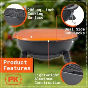 Here is the meta description:

"Portable and convenient, the PKGO Hibachi Charcoal Grill offers cast aluminum outdoor smoking and backyard grilling for camping, park or tailgating adventures. Limited time discounts available!"