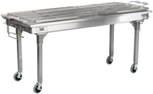 Savor backyard gatherings with the Backyard Pro CHAR60SS 60" Stainless Steel Charcoal Grill, featuring removable legs and cover for effortless transport. Perfect for large families or entertaining guests!
