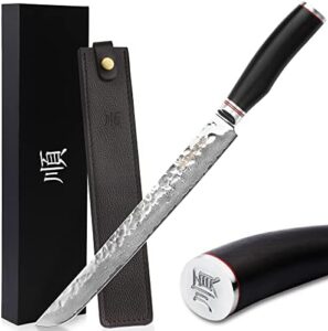 Discover the Yousunlong Max Sakimaru knife, a premium Japanese Damascus steel blade with ebony handle. Ideal for sashimi, sushi, BBQ, and fish slicing. Perfectly balanced for precise cuts.