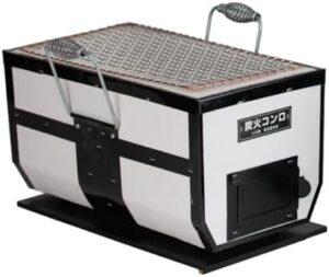 Discover the authentic Japanese BBQ experience with this Shichirin charcoal grill, featuring handles and a compact design perfect for tabletop use or outdoor gatherings, dimensions: 6.3x11.8 inches, made in Japan.