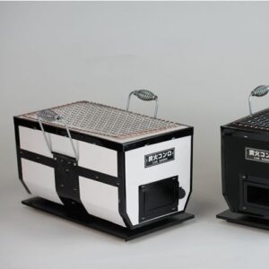 Discover the authentic Japanese BBQ experience with this Shichirin charcoal grill, featuring handles and a compact design perfect for tabletop use or outdoor gatherings, dimensions: 6.3x11.8 inches, made in Japan.