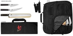 Discover the Shun Classic BBQ set, featuring a multi-prep knife, boning/fillet knife, brisket knife, and roll, all crafted with Damascus stainless steel cladding. Perfect for grill masters seeking precision and durability.