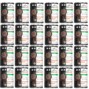 Stock up on emergency food storage with Mountain Essentials Ground Beef, fully cooked and ready to eat. Enjoy 14oz servings for up to 5 years. Perfect for quick meals and bulk storage. Pack of 24 cans made in the USA.