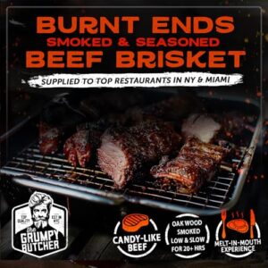 Get deliciously smoked beef brisket burnt ends with Grumpy Butcher's 2-pack gift sets, perfect for BBQ lovers. Experience Texas-style braised brisket with every bite.
