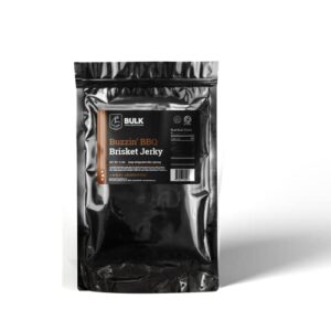 Get 5lbs of tender Buzzin BBQ bulk brisket jerky, slow-cooked to perfection with no artificial preservatives or flavors. Perfect for snacking on-the-go or sharing with friends!