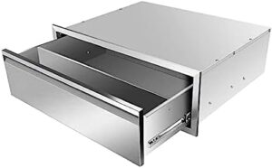Elevate your outdoor kitchen with these stainless steel flush mount double BBQ access drawers, featuring a recessed handle and perfect for grill stations or islands.