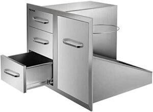 "Upgrade your outdoor living space with this BBQ door combo featuring double access doors, perfect for storing utensils and accessories, with ample storage for a seamless cooking experience."