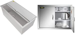 Here is the generated SEO meta description:

"Keep your food and drinks cool with Happybuy's stainless steel ice chest (36L) and Mophorn's double access door BBQ enclosure. Perfect for outdoor events and gatherings."