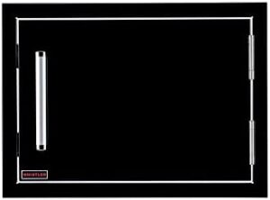Elevate your outdoor kitchen with the Whistler Horizontal Stainless Steel Single Access Door, perfect for BBQ island grill stations, featuring a compact design (22.5"×16.5"×3.2") and sleek black finish.
