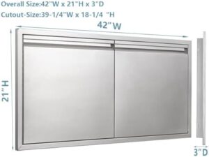 Elevate your outdoor kitchen with this stainless steel BBQ double door flush mount, featuring a durable design and double wall door panel for optimal performance.