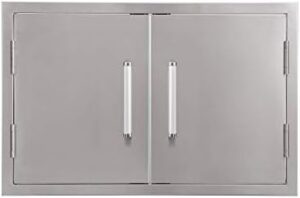 Unlock the ultimate outdoor cooking experience with Whistler's 304 stainless steel double access door, perfect for your grill or smoker. Enjoy easy storage and access in just 33x22 inches of sleek silver design.