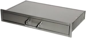 Get organized with Solaire's Single Shallow Utility Drawer for built-in islands, featuring stainless steel construction and perfect for storing kitchen essentials.