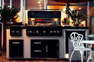 Here is the meta description:

"Elevate your outdoor kitchen with Whistler's Triple Drawers and Trash Can Combo. Perfect for BBQ grill islands, this set includes 3 drawers and a trash can, measuring 33x22x22 inches in black."
