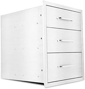 Upgrade your outdoor kitchen with Karpevta's stainless steel double drawers, perfect for grilling stations and commercial BBQ islands. Store utensils and accessories in style, with dimensions 15.7x17.7x21.6 inches.