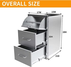 Elevate your outdoor cooking experience with this Stainless Steel Outdoor Kitchen BBQ Island featuring triple flush-mount drawers for easy access.