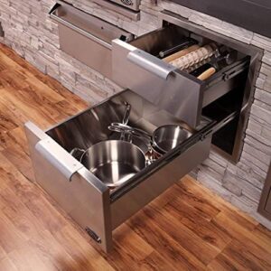 Discover the DCS Double Tower Drawer (71156) with a 20-inch capacity. Maximize kitchen storage and organization with its compact design and two towers of adjustable drawers.