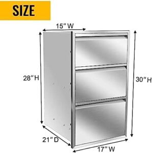 Discover flush-mount stainless steel drawers perfect for outdoor kitchens and BBQ islands, featuring a compact design with dimensions -17W x 30H x 21D. Enhance your alfresco entertaining space today!