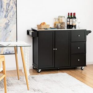 Discover the Giantex Kitchen Island with Stainless Steel Countertop, featuring adjustable shelves, 3 drawers, and a toweling holder. Perfect for meal prep and entertaining.
