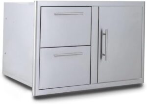 Here is the output:

"Upgrade your kitchen with the Blaze 32-Inch Stainless Steel Access Door & Double Drawer Combo, featuring double drawers and a stainless steel access door for easy storage and organization."