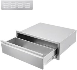 Enhance your outdoor kitchen experience with these stainless steel BBQ drawers, perfect for organizing utensils and sauces.