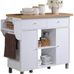 Discover a functional and stylish kitchen cabinet from Hodedah, featuring a spice rack and towel rack, perfect for organized cooking and entertaining.