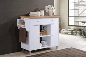 Discover a functional and stylish kitchen cabinet from Hodedah, featuring a spice rack and towel rack, perfect for organized cooking and entertaining.