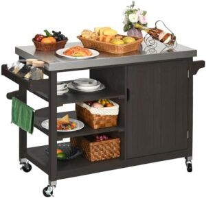 Here is the optimized meta description:

"Upgrade your outdoor space with YITAHOME's XL storage cabinet featuring a stainless steel top, spice rack, and side handle. Perfect for patio tables or bar carts."