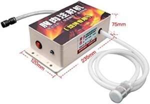 Here is the generated meta description:

"Effortlessly inject flavor into your meats with this AC 100-240V electric saline injection pump, featuring a double gun design for efficient marinating. Perfect for household use."