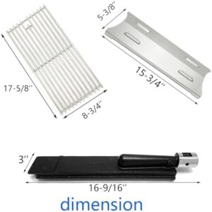 Upgrade your gas grill with S179 Stainless Steel replacement parts, featuring 4 heat plates, 3 cooking grates and burners. Perfect compatibility for Master Forge BG179A/ B models.
