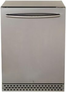 "Keep your outdoor kitchen cool and fresh with the Bullet by Bull Classic Refrigerator, featuring stainless steel construction and drop-in design for easy installation."