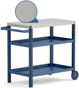 Perfect your outdoor gatherings with the Torva Outdoor Prep Rilling Grill Cart, featuring a scratch-resistant tabletop and durable HDPE material. Store grilling essentials in its 3-tier design, perfect for camping trips or backyard BBQs. Navy Blue+Blue finish adds style to any setup.