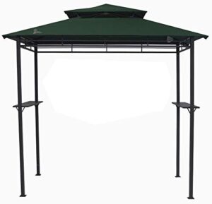 Shelter your outdoor BBQs with the Palm Springs Deluxe canopy, a spacious double-tier tent with UV-resistant green fabric and steel frame, perfect for 8FT grills.
