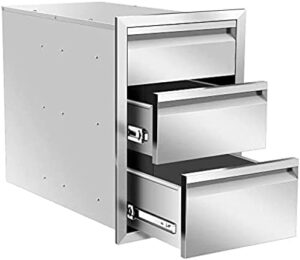Here is the generated meta description:

"Elevate your outdoor cooking with this stainless steel BBQ drawer, featuring a heavy-duty design and durable construction for all-season use."